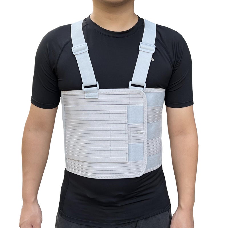 Rib Injury Chest Binder Brace for Cracked Ribs Elastic Rib Support Belt for Men and Women Rib Cage Support Belts Chest Compression Wrap for Bruised Fractured or Dislocated Ribs Protection Compression Wrap and Chest Support Large Fits 41 51